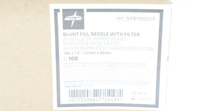 Medline SYR110022F Blunt Fill Ndle with Filter 18G x 1.5inch - Box of 100